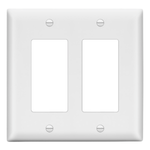Lider 2-Gang Mid-Size Decorator Wall Plate with Screws, Matte Finish