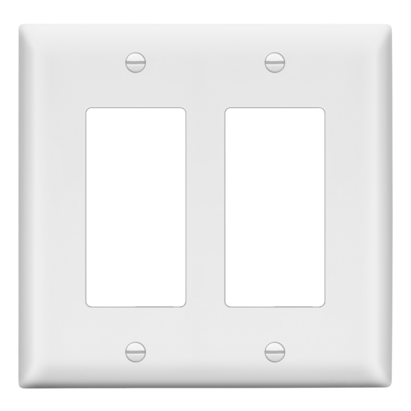 Lider 2-Gang Mid-Size Decorator Wall Plate with Screws, Matte Finish
