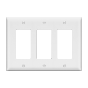 Lider 3-Gang Mid-Size Decorator Wall Plate with Screws, Matte Finish