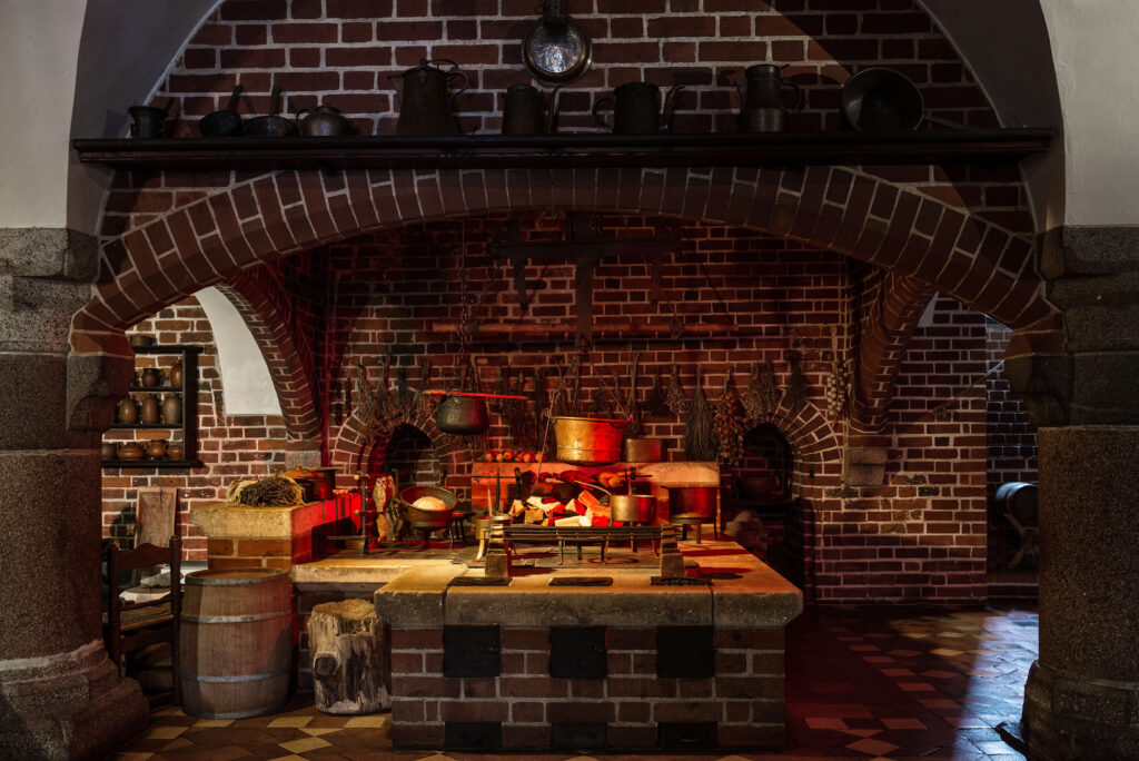 an old fashioned brick kitchen island