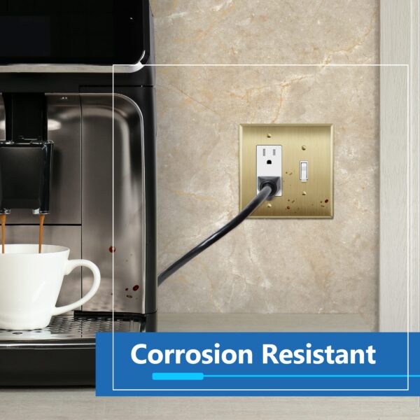 LIDER Combination Toggle Switch and Decorator Receptacle Metal Wall Plate