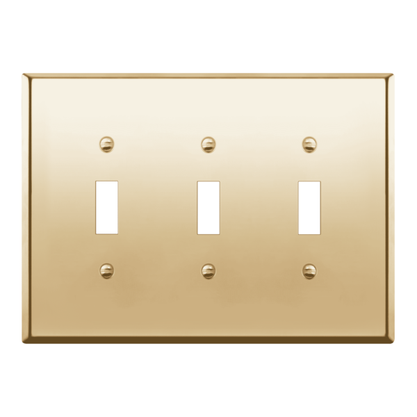 LIDER Mid-Sized Triple Toggle Switch Metal Wall Plate