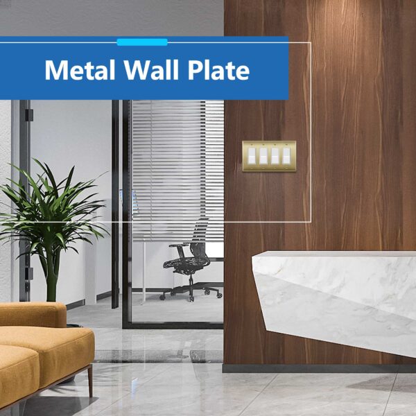LIDER Quadruple Decorator Metal Wall Plate