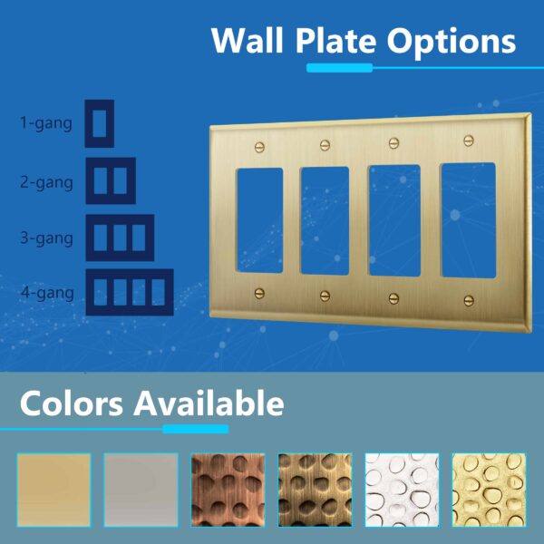 LIDER Quadruple Decorator Metal Wall Plate